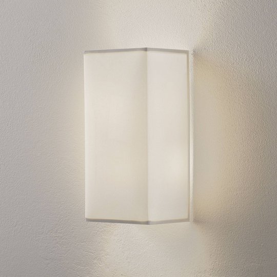 Lucande Patrik vägglampa kantig höjd 30 cm vit