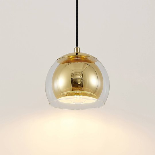 Lindby Daymien hänglampa, 1 lampa, mässing