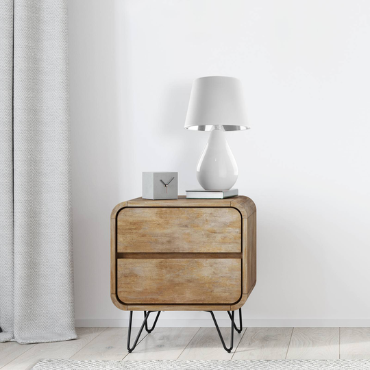 Bordslampa Lacrima, vit/silver
