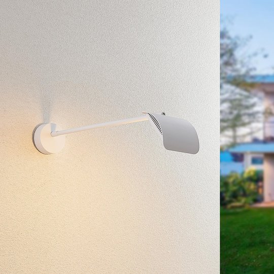Arcchio Grayson LED-utomhusvägglampa, vit