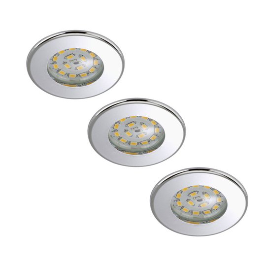 3-pack LED-inbyggnadsspot Nikas IP44 krom