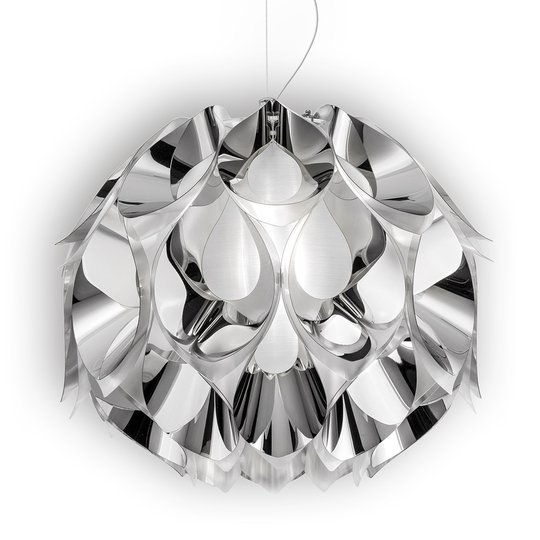 Silverfärgad hänglampa Flora, 50 cm