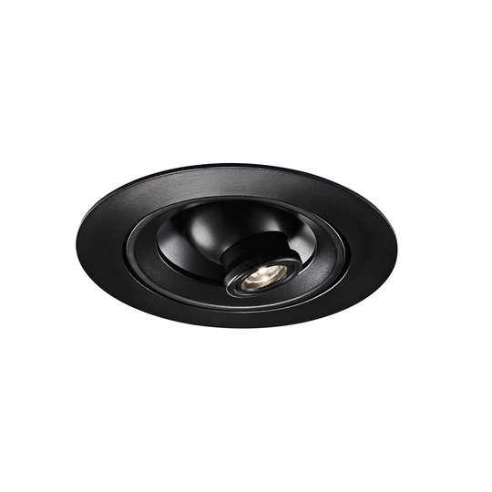 Egger Riga Zoom LED-spot rund svart 3 000 K