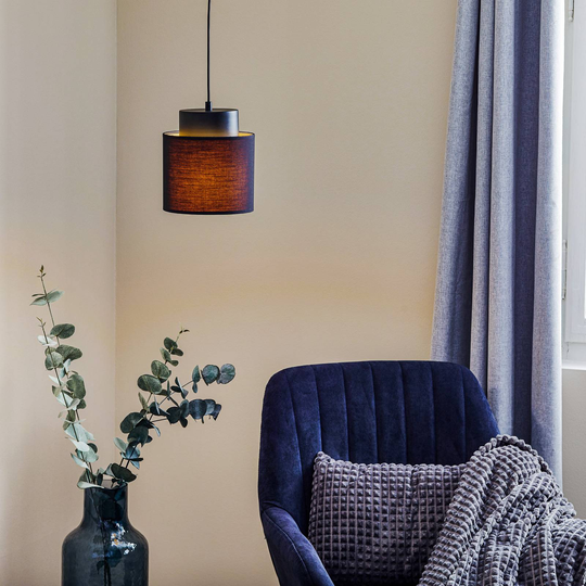 Pendellampa Soho cylindrisk 1 lampa svart/guld