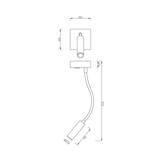 LED-vägglampa Brahe I, läslampa, vit