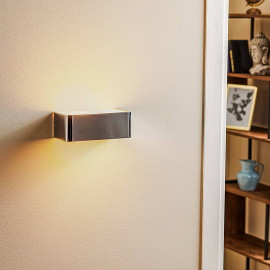 Vägglampa Rauma, krom, bredd 20 cm