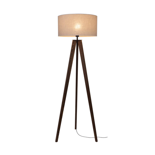 Golvlampa Maira, trebent, nötträd, beige