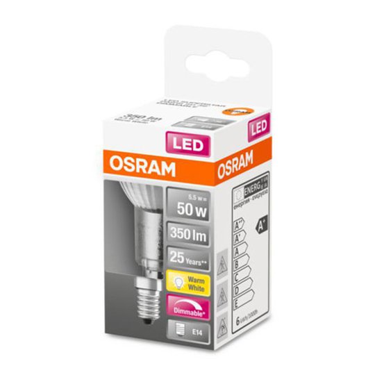 OSRAM LED-lampa E14 5,5 W PAR16 2 700 K dimbar