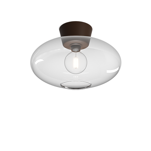 Bullo XL Plafond m. klarglas (Brun)