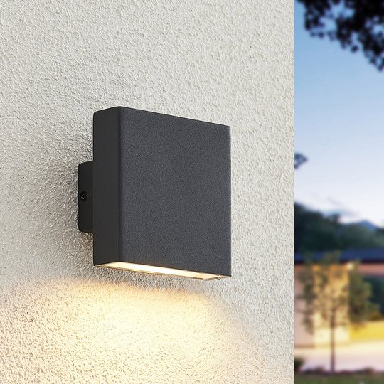Arcchio Ploski vägglampa 1 lampa 10 cm antracit