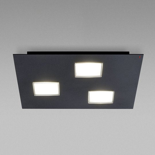 Fabbian Quarter – svart LED-taklampa 3 lampor
