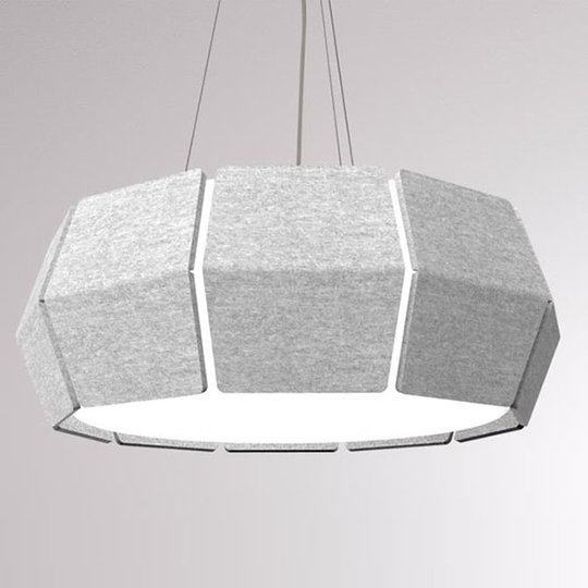 LOUM Decafelt LED-pendellampa akustik grå Ø 76 cm