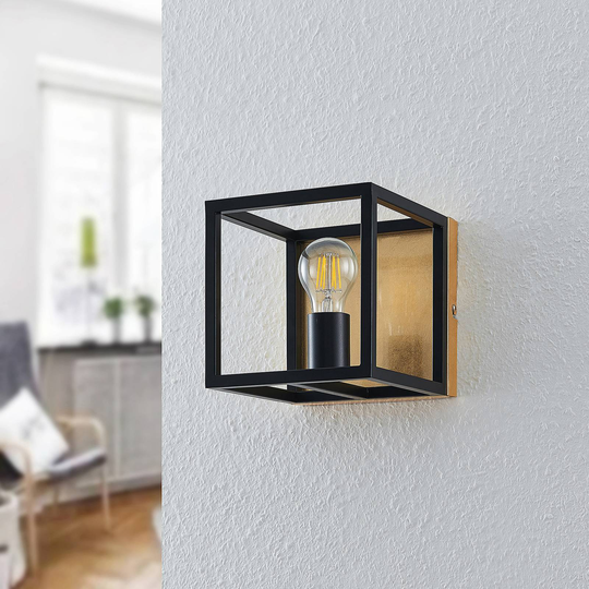Lindby Miravi vägglampa, guldfoliefinish