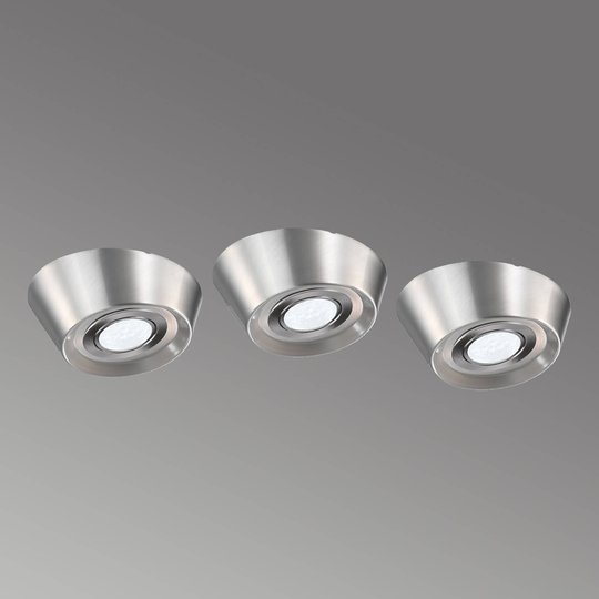 LED-underbyggnadslampa PAL CF, 12 cm Ø, set om 3