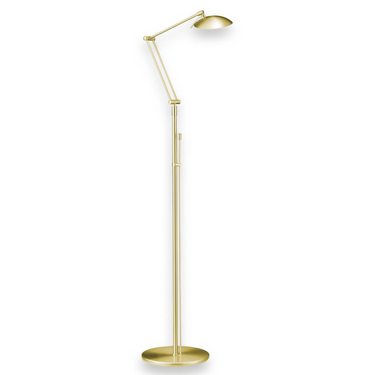 Attraktiv LED-golvlampa CURL i matt mässing