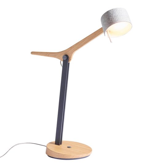 LED-bordslampa i trä Frits i ek
