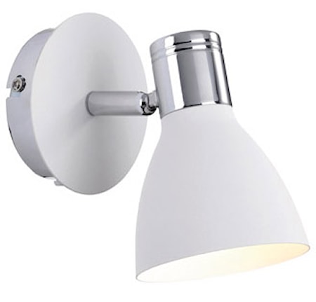 Huseby Vägglampa 1 Ljus Krom/Vit