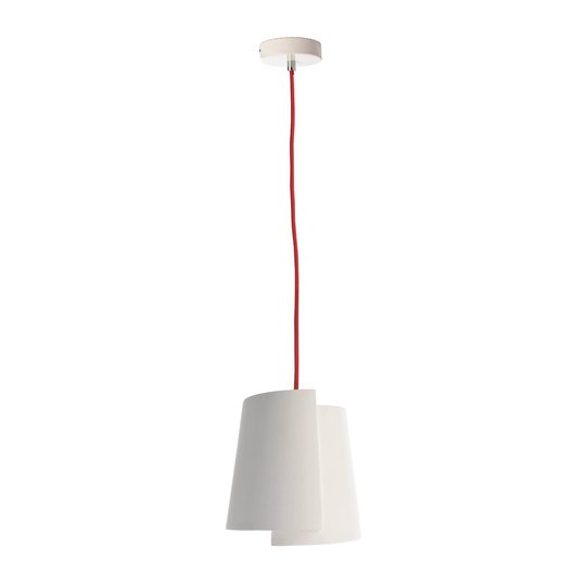 Hänglampa Twister II, vit, Ø 28 cm