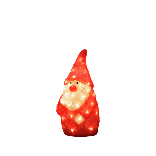 Tomte akryl 38cm 40 Led (Klar/Röd)