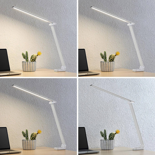 Prios Tamarin LED-bordslampa, dimbar, vit