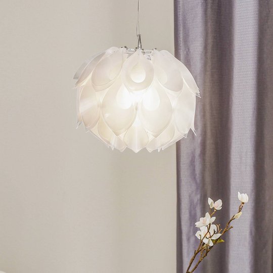 Naturlig hänglampa Flora S, vit