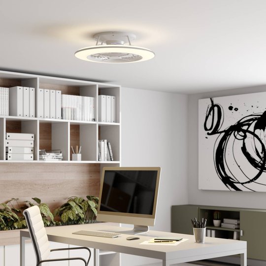 Arcchio Fenio LED-takfläkt med ljus, vit