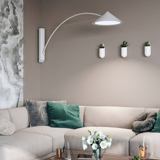 Prandina Flyer W3 LED-vägglampa, vit, 3 000 K
