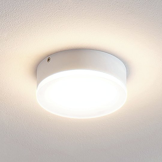 Lindby Leonta LED-taklampa, vit, Ø 12 cm