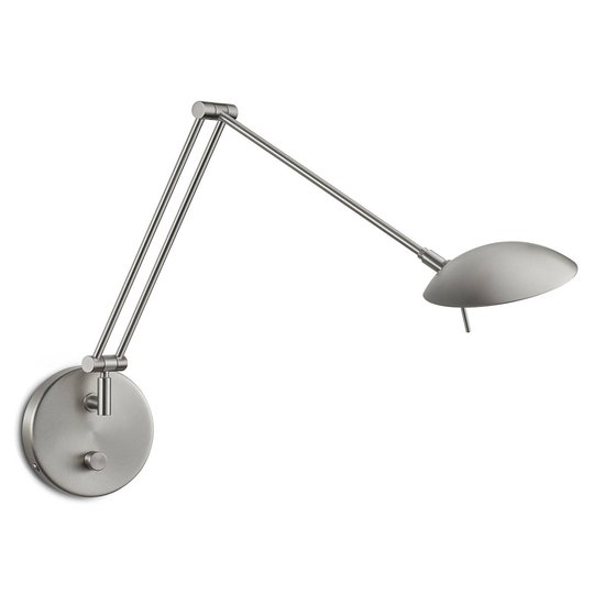 Matt förnicklad LED-vägglampa Ninja med vriddimmer