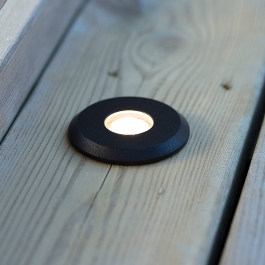 Garden 24 Decklight, svart, ljus ovan 3W