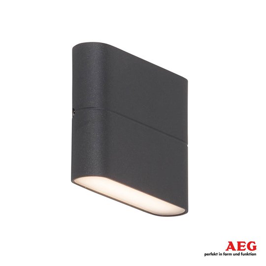 Platt LED-utomhusvägglampa Telesto – 11,5 cm bred