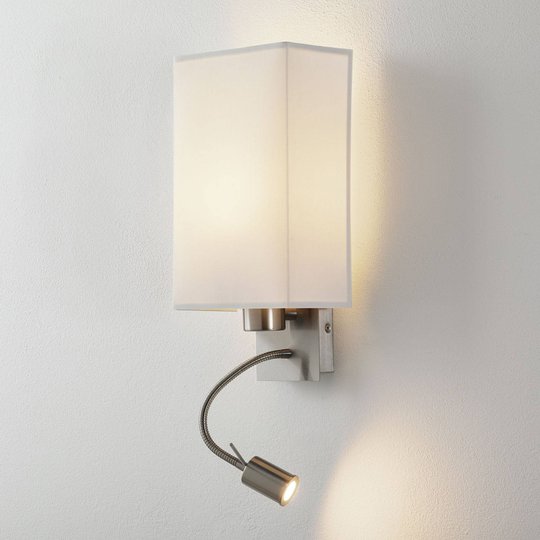 Lucande Patrik vägglampa läslampa kantig vit