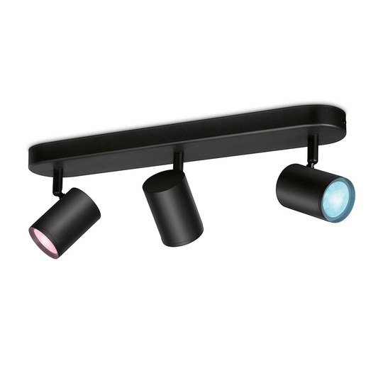 WiZ Imageo LED-spot 3 lampor RGB, svart