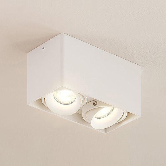 Arcchio Kubika downlight GU10, 2 lampa, vit