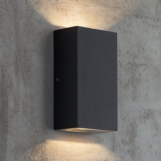 LED-utomhusvägglampa Rold, kantig form