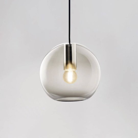 LOUM Loon Mini hänglampa glas grå, krom