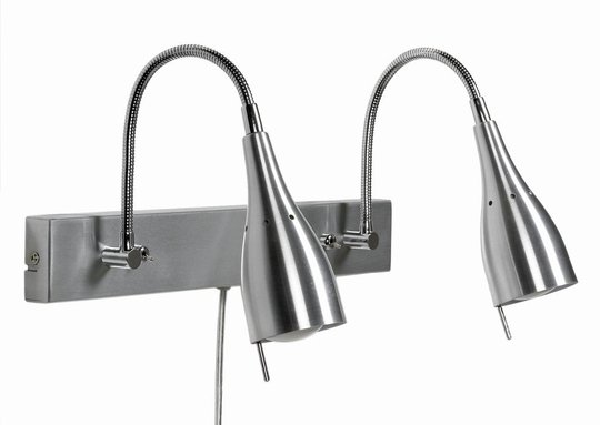Läslampa dubbel (Aluminium)