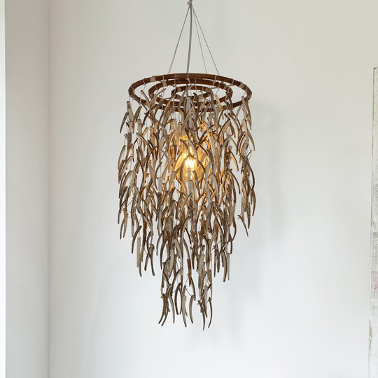 Hänglampa Kokos av naturmaterial, 50 cm