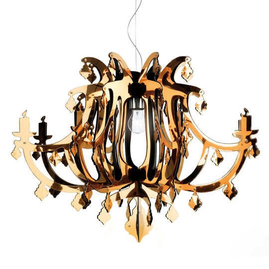 Guldfärgad designerhänglampa Ginetta