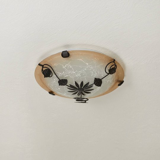 Taklampa Provence med blommig dekor
