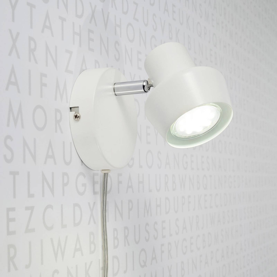 Vägglampa Urn med kabel och kontakt, svart