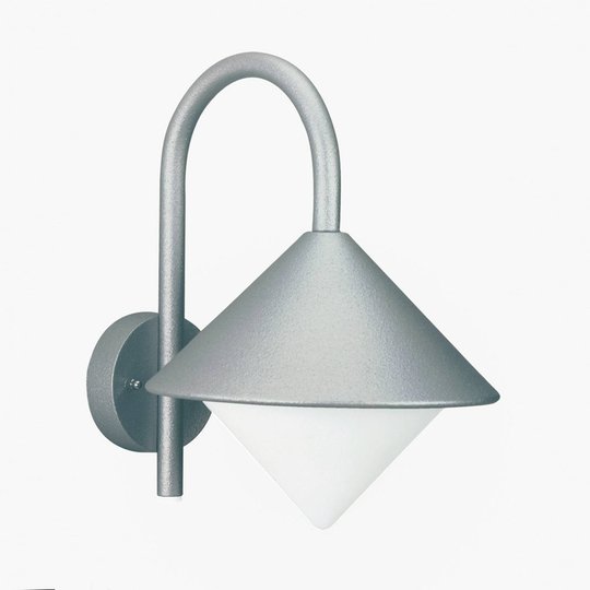 Utomhusvägglampa Julieta i spetsig form, silver