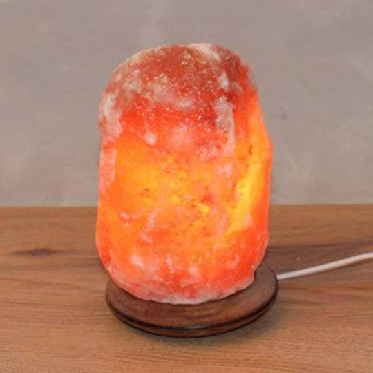 Saltlampa Rock med sockel, 1,5-2 kg, bärnsten