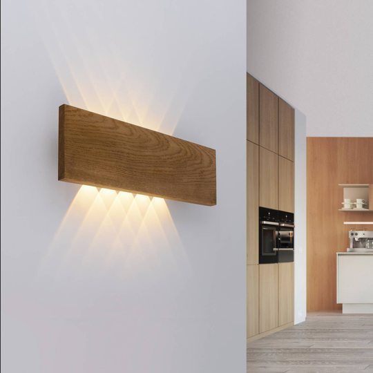 Paul Neuhaus Palma LED-vägglampa trä 45 cm
