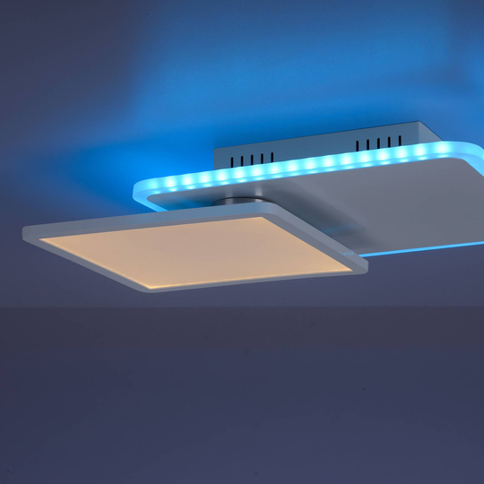 LED-taklampa Arenda kantig, RGB/CCT, svängbar