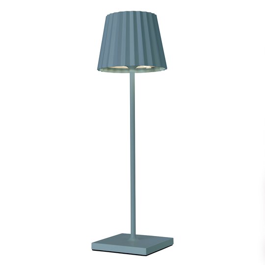 LED-bordslampa Troll för utomhusbruk, blå