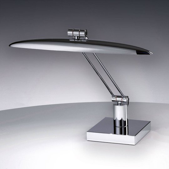 Stilren bordslampa Anabella med LED glänsande krom