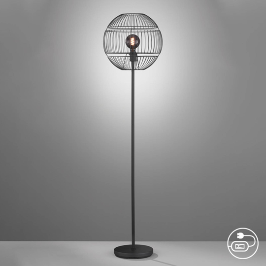 Golvlampa Drops med metallskärm, svart