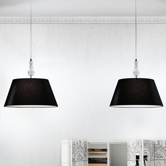 2 lampor pendellampa Crystal svart