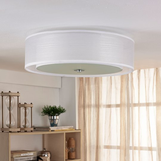 Tobia - Easydim-LED-taklampa av vitt tyg